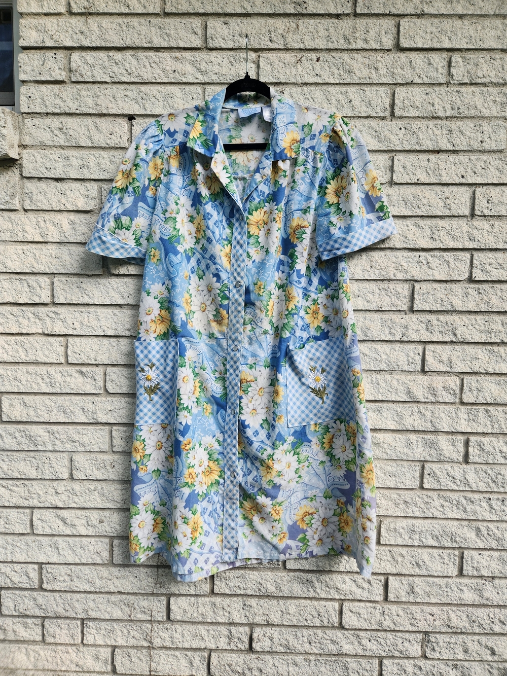 Ashley Taylor Light Blue Floral Button-Front Dress